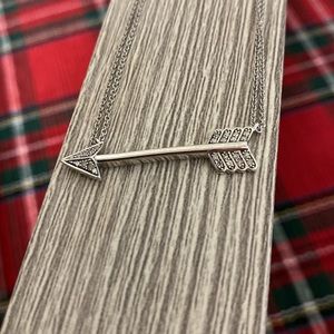 ⭐️Tiffany Style Silver (925) Double Strand Arrow & Moissanite Diamond Necklace